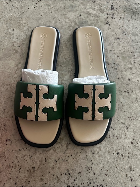 Tory Burch Shoes - NIB Tory Burch Arugula/New Cream Double Sport Slide Sz 11